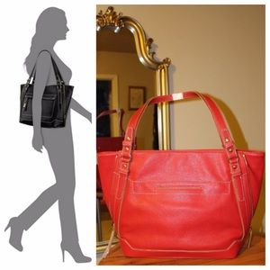 Nine West Red Hidden Zipper Large Tote